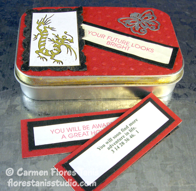 Upcycled Good Luck Box filled with Chinese Fortune Magnets