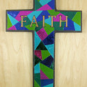 Foiled Faux Stained Glass Cross