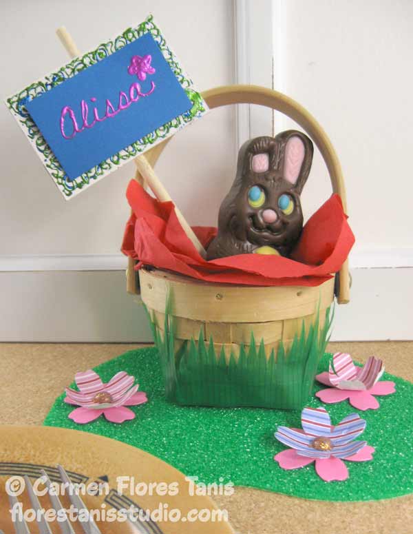 Mini Easter Basket Place Card Holder